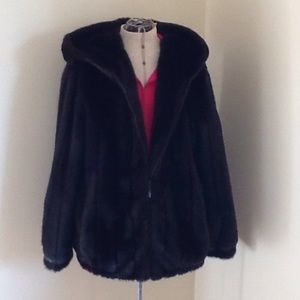 Faux fur hooded coat